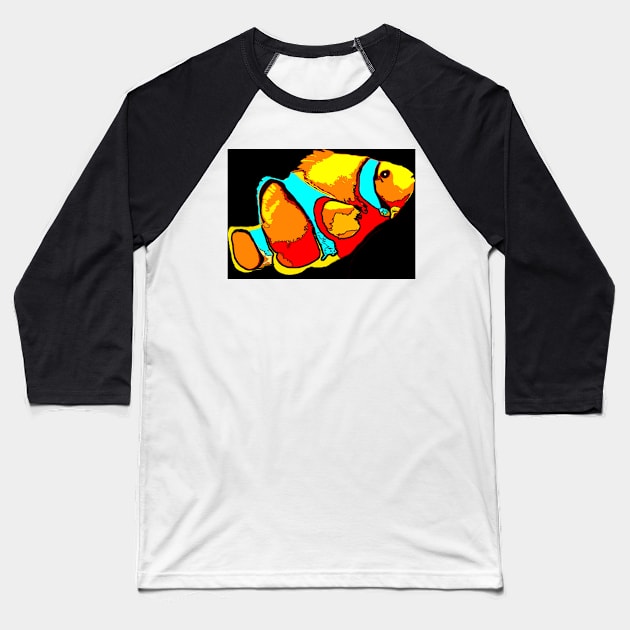 Clown Fish Baseball T-Shirt by CarloVaro